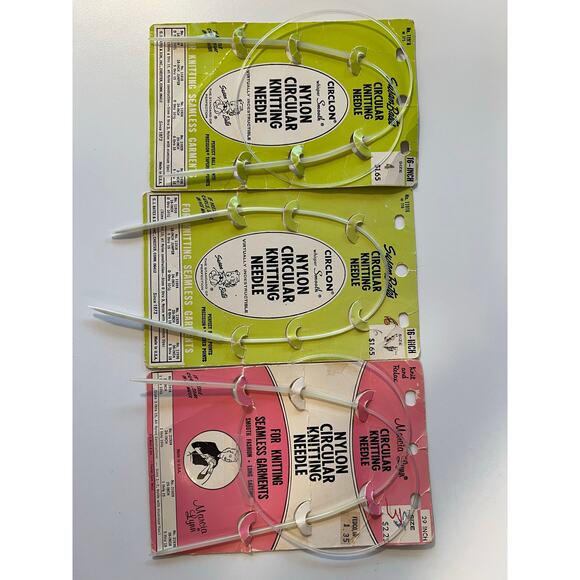 3 Nylon Circular Knitting Needles with Original Packaging - Picture 1 of 5